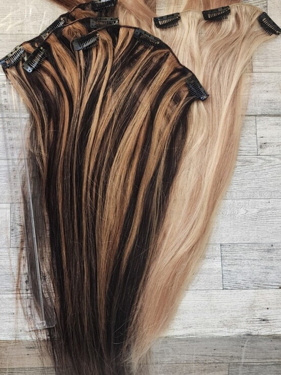9 pcs Layered 18 inch Clip in Hair Extensions Be Creative Variety Pack main image 4